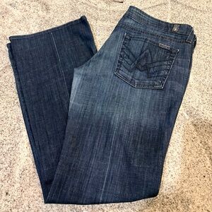 7 For All Mankind Dark Blue Boot Cut Jeans